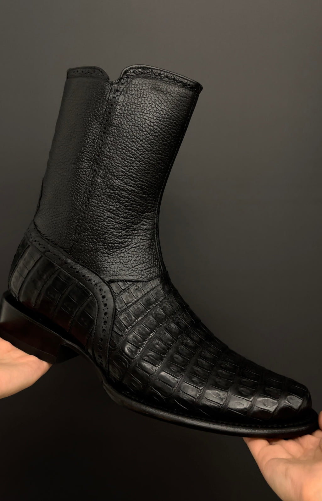 Caiman belly zipper boots