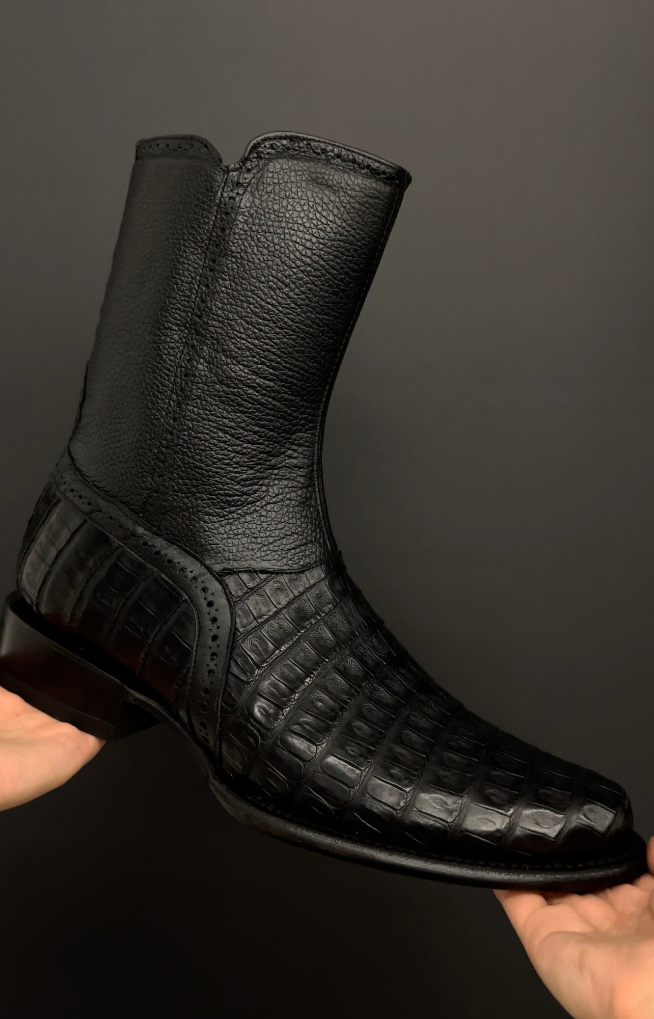 Caiman belly zipper boots