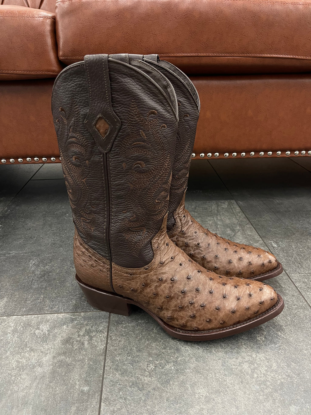 Ranchero Western Wear Boots Avestruz color café