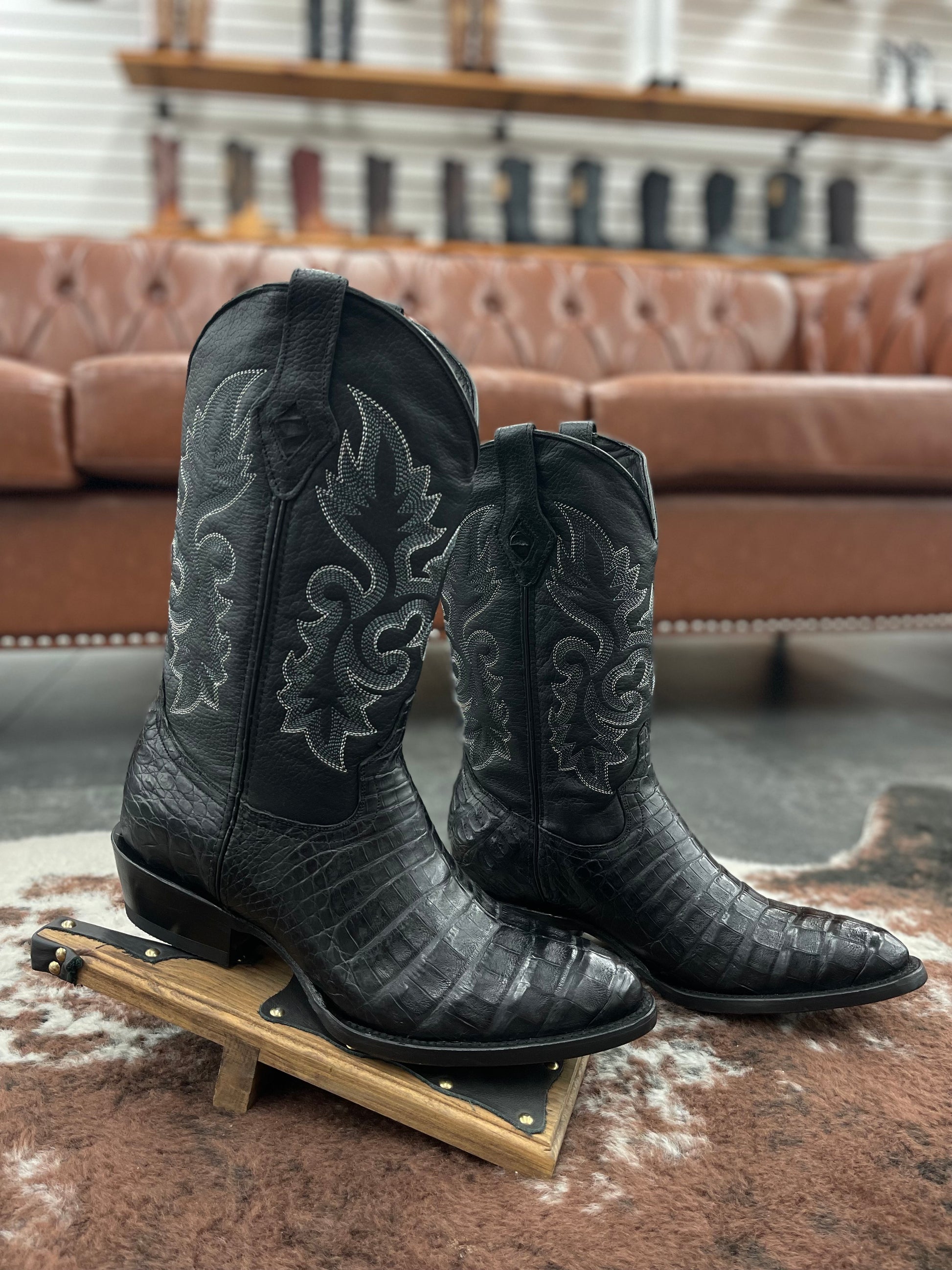 Ranchero Western Boots - Caiman Black Belly