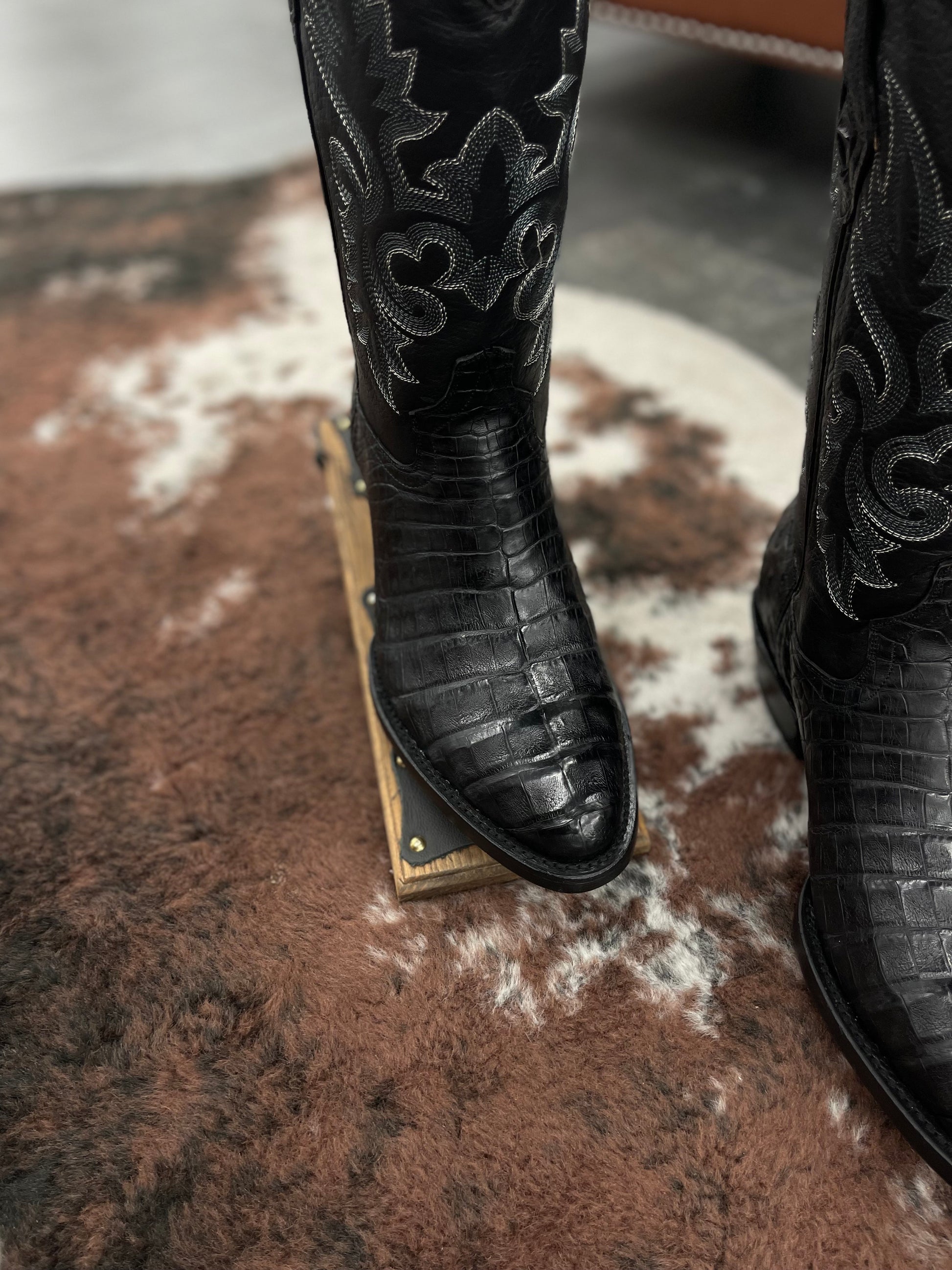 Ranchero Western Boots - Caiman Black Belly