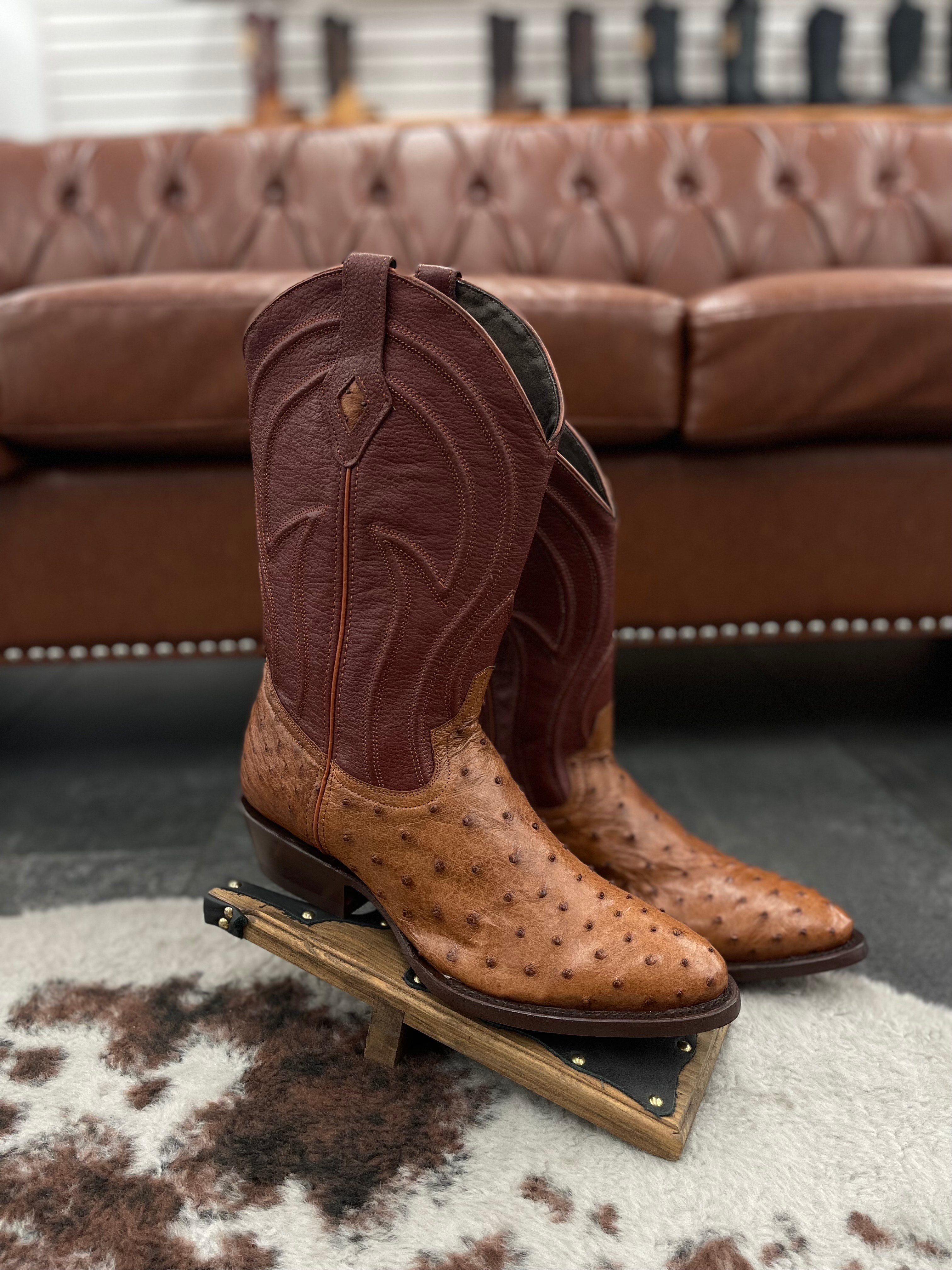 Ranchero Western Boots - Avestruz Tabaco