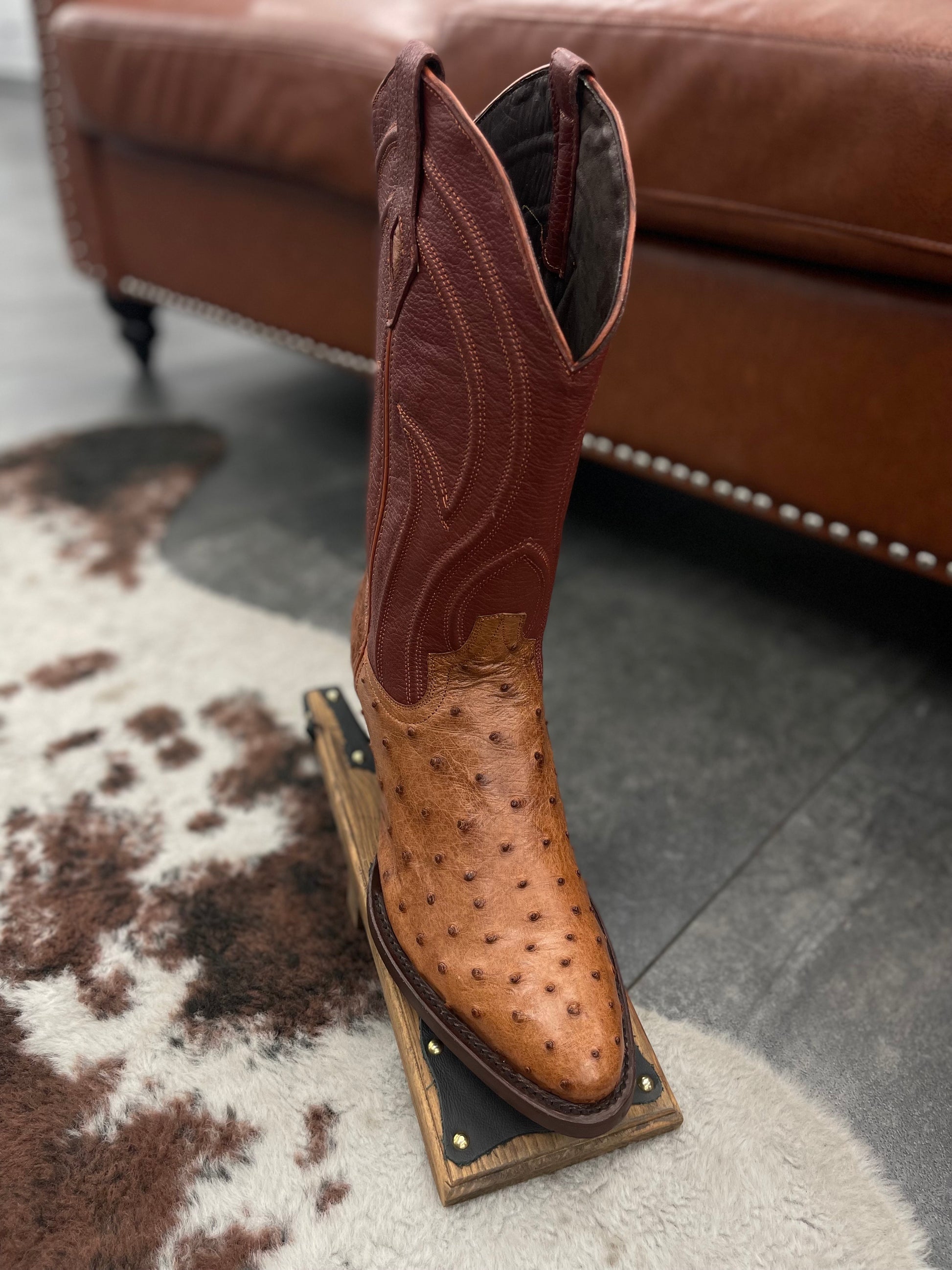 Ranchero Western Boots - Avestruz Tabaco