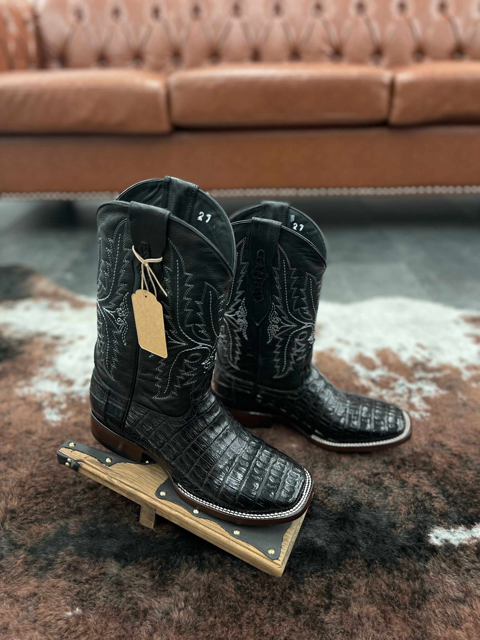 JW RANCH BOOTS - Piel de Cocodrilo Negro