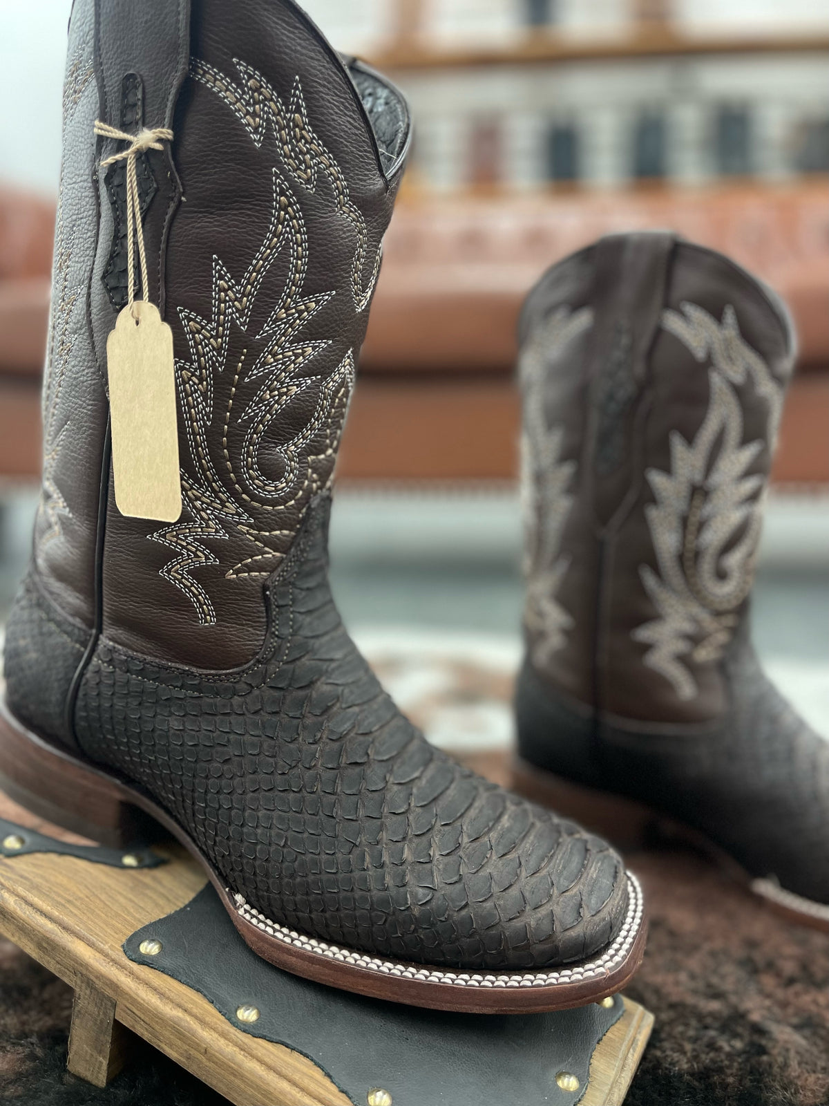 J.W. Ranch Forever Boots JW RANCH BOOTS - Piel de Piton Cafe – Ranchero Western Wear main image 2